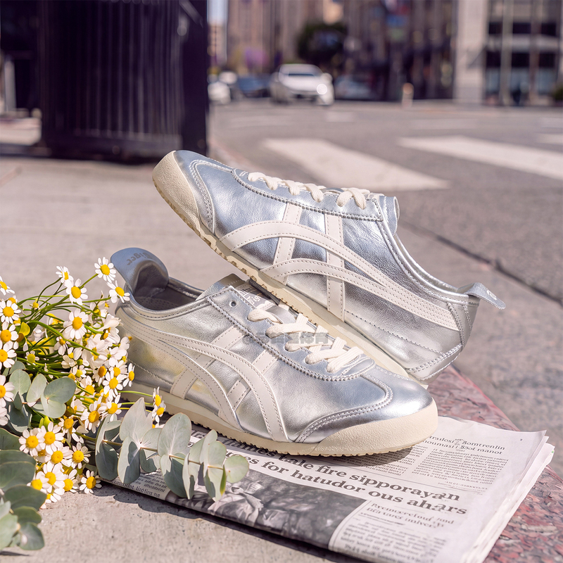 Onitsuka Tiger Mexico 66 Silver Onitsuka Tiger Casual Sneakers for Women Thl7C2-9399