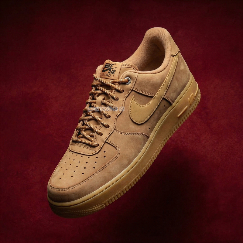 Nike Air Force1 Af1 Nike Wheat-Colored Classic Air Force One Low-Top Sneakers Cj9179-200