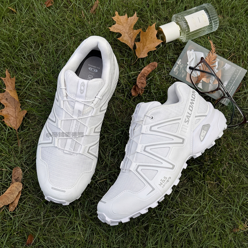 Salomon Speedcross Low-Top Outdoor Shock-Absorbing Running Shoes White Men's and Women's New Model 475879 Salomon Speedcross Low-Top Outdoor Shock-Absorbing Running Shoes White Men's and Women's New Model 475879