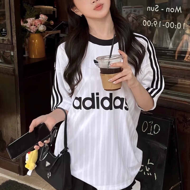 Adidas Adidas Trefoil Short-Sleeved 2025 New Model for Women and Men, Couple Quick-Drying Sports T-Shirt Im9459
