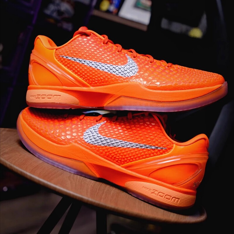 2025 New Nike Kobe 6 Kobe Zk6 Orange and Silver Low-Top Practical Basketball Shoes Ih1871-800