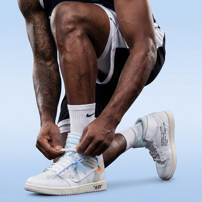 Nike Men's Shoes Air Jordan 1 Aj1 Vaa Ow Joint White Retro Basketball Shoes Aa3834-100