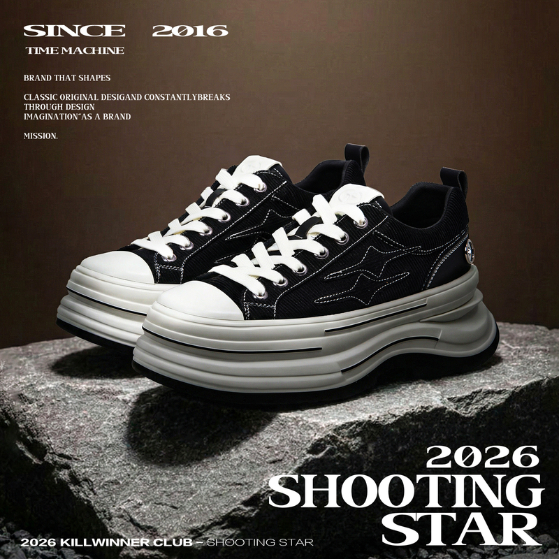 Killwinner Li Huo Series Canvas Shoes, 7cm Height-Increasing Thick-Soled Casual Shoes, Men's Shoes Kw