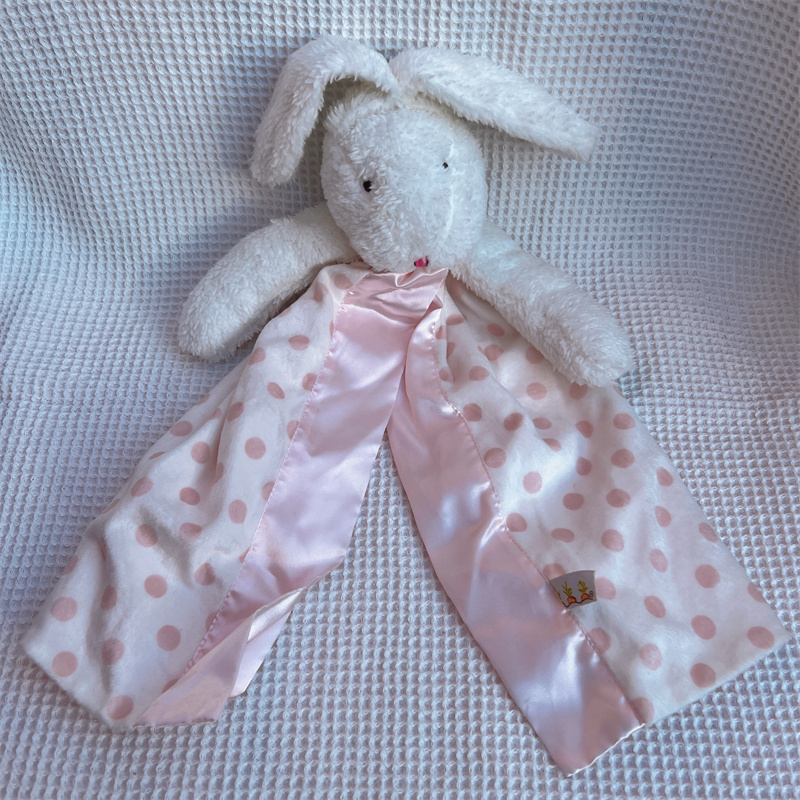 Clearance Sale: American Gulf Rabbit Baby Polka Dot Rabbit Comfort Towel Cuddle Companion Sleep Companion Plush Toy