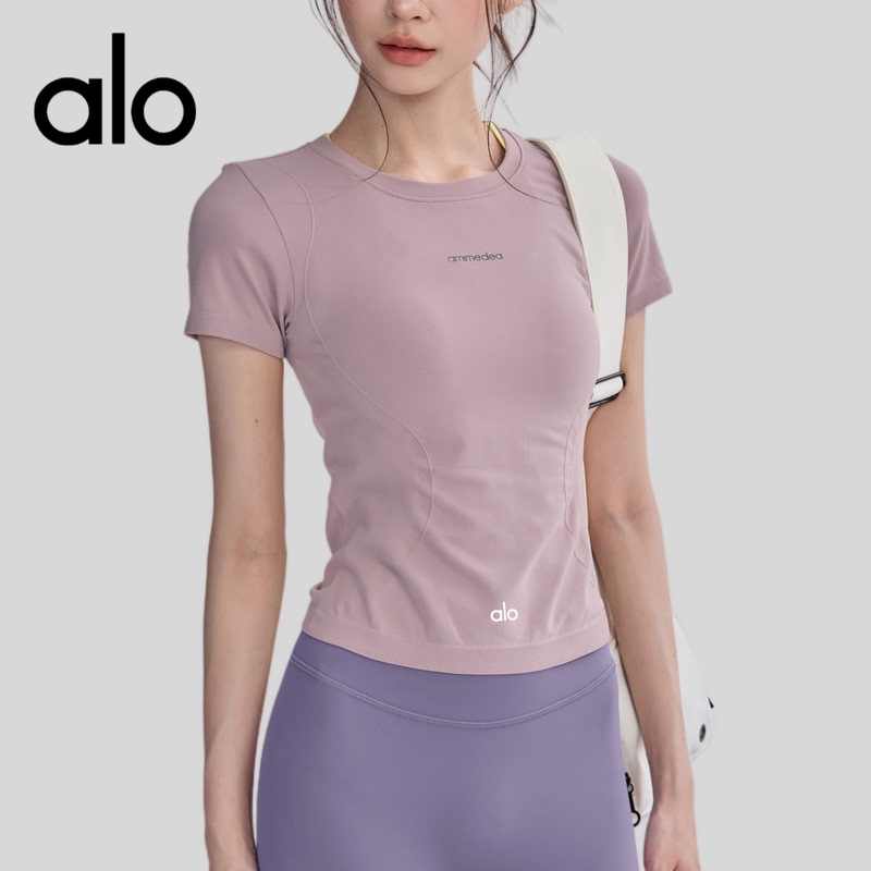 Aio Sports T-Shirt for Women, High Elasticity, Slim Fit, Short-Sleeved, Slimming Pilates Yoga Wear, Running Base Layer, Fitness Clothing Aio Sports T-Shirt for Women, High Elasticity, Slim Fit, Short-Sleeved, Slimming Pilates Yoga Wear, Running Base Layer, Fitness Clothing