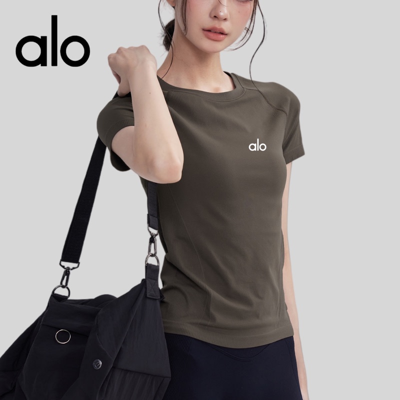 Aio Quick-Drying Sports Short-Sleeved T-Shirt for Women, Slim-Fitting, Breathable Yoga Top, Running, Pilates, Professional Fitness Wear