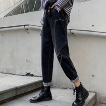 Spring - costume lady pants wide and fat mm loose lump pipe pants are thin 2020 suitable for letty thigh coarse jeans