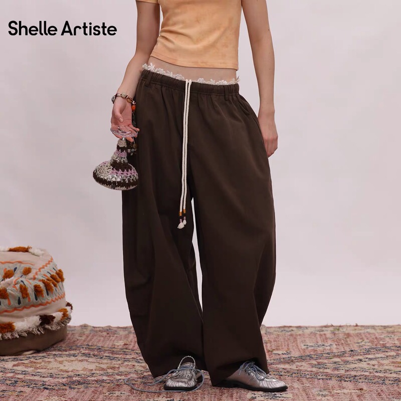 Designer Brand Shelleartiste 26 Spring New Collection Dancing Bar Lace-Up Curved Pants Ecc Boutique Designer Brand Shelleartiste 26 Spring New Collection Dancing Bar Lace-Up Curved Pants Ecc Boutique