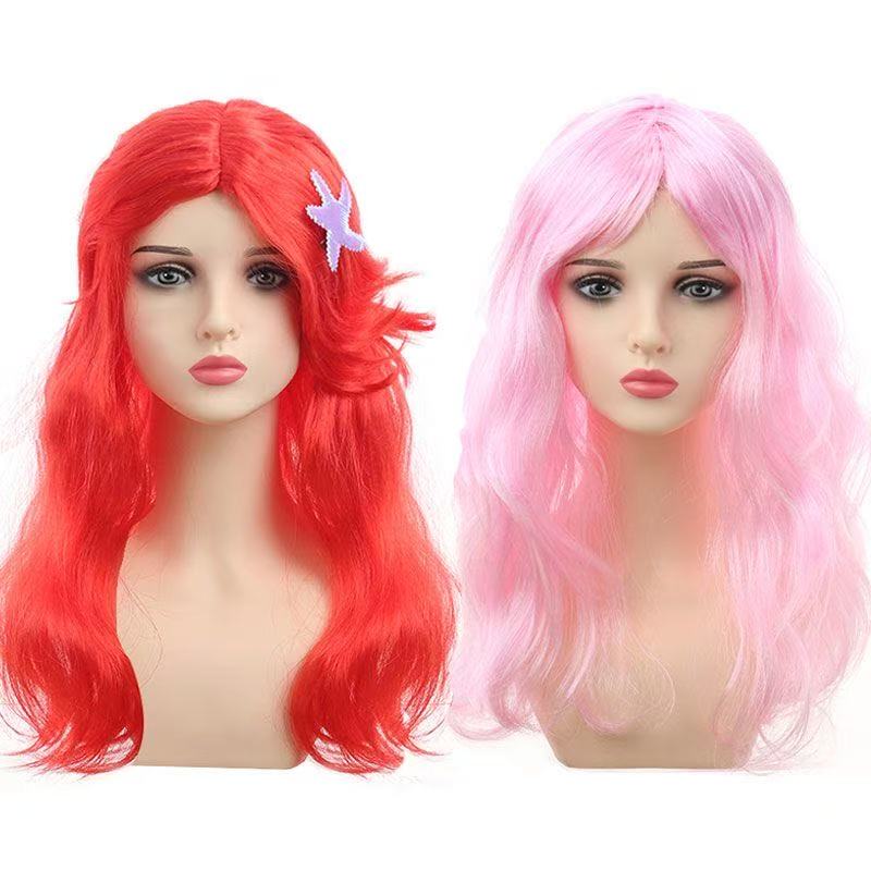 Children's Big Wavy Red Anime Ariel Wig Mermaid Cosplay Curly Hair Funny Princess Long Curly Hair Props Children's Big Wavy Red Anime Ariel Wig Mermaid Cosplay Curly Hair Funny Princess Long Curly Hair Props