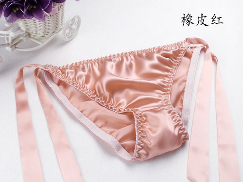 Thời trang mặc bikini 100% đồ lót lụa của phụ nữ bên tie quần lót thong lụa kích thước lớn