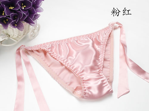 Thời trang mặc bikini 100% đồ lót lụa của phụ nữ bên tie quần lót thong lụa kích thước lớn