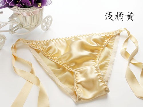 Thời trang mặc bikini 100% đồ lót lụa của phụ nữ bên tie quần lót thong lụa kích thước lớn