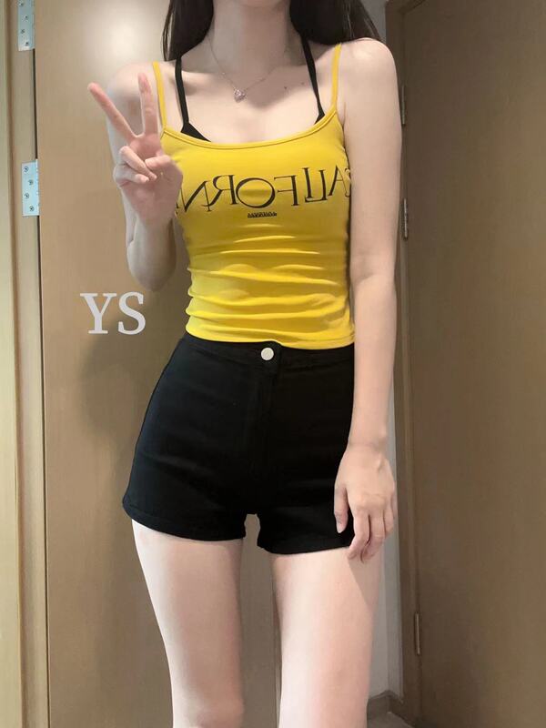 Ys Yuan Sen New Style Hot Girl Denim Shorts for Women, Summer Thin High-Waisted Slimming Hip-Hugging High-Elasticity Hot Pants for Pear-Shaped Body