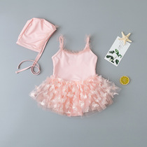 Childrens swimsuit Girls  Swimsuit Infant one-piece skirt Girls vacation baby Butterfly yarn skirt Catwalk Swimsuit