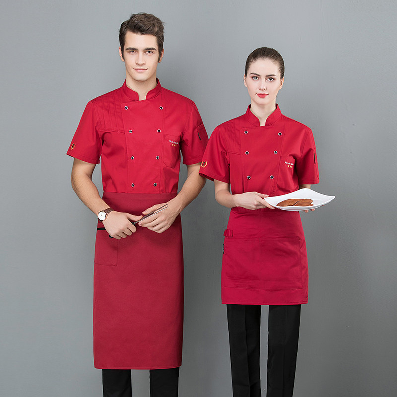 Chef clothes Summer clothes Hotel work clothes Catering canteen restaurant bakery pastry chef Kitchen chef clothes Short sleeve male