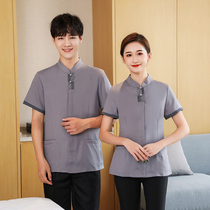 Property cleaning work clothes female short-sleeved summer clothes Hotel cleaning staff aunt suit Hotel PA cleaning clothing male