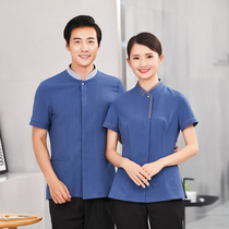 Cleaning work clothes female short-sleeved hotel room attendant Cleaning aunt Housekeeping property hotel cleaner Summer dress