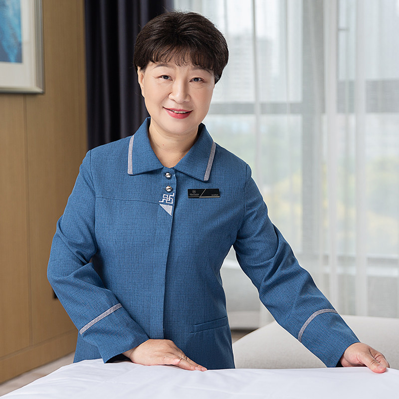 Cleaning work clothes long-sleeved autumn and winter clothing hotel property sample house display center cleaning housekeeping room staff aunt suit female