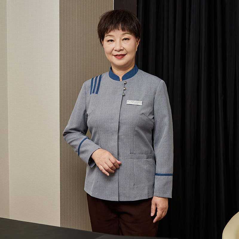 Cleaning suit Long sleeve Spring and Autumn Presentation Female Hotel Guesthouse CleansersWorksuitsPA Aunt uniform