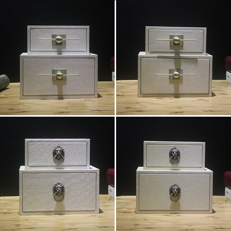 Huaren Leather Modern New Chinese Style First Accessories Box Containing Box Decoration Box Ornament Box-Like Board Room soft-set swinging piece storage