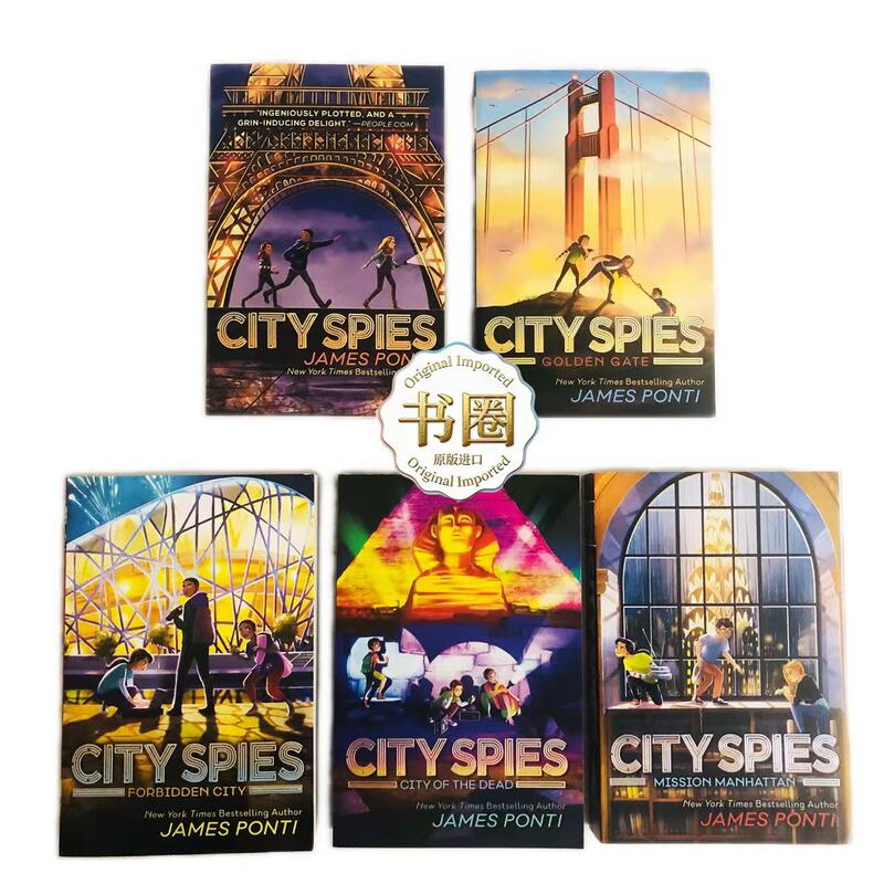 English Original Version of the City Spies Series 1-5, Youth Adventure Stories, English Version, Imported Original English Books