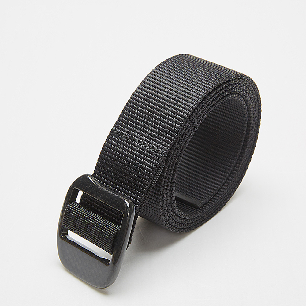Men's belt canvas belt Korean version sports outdoor nylon iron-free metal carbon fiber buckle casual student belt