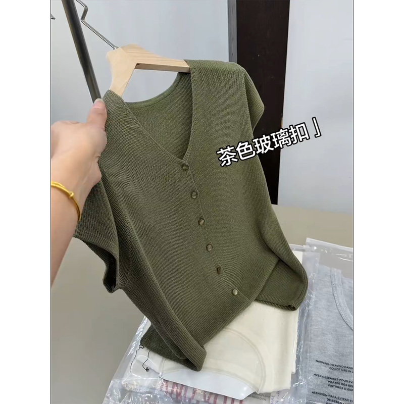 100% Tencel Lyocell Material Knitted Top V-Neck Cardigan Vintage Green Loose Stylish Age-Reducing Elegant Women's Clothing 100% Tencel Lyocell Material Knitted Top V-Neck Cardigan Vintage Green Loose Stylish Age-Reducing Elegant Women's Clothing