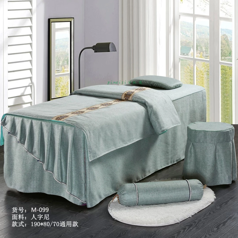 Thẩm mỹ viện thẩm mỹ cao cấp massage giường màu rắn thêu Trung Quốc vải bố - Trang bị tấm