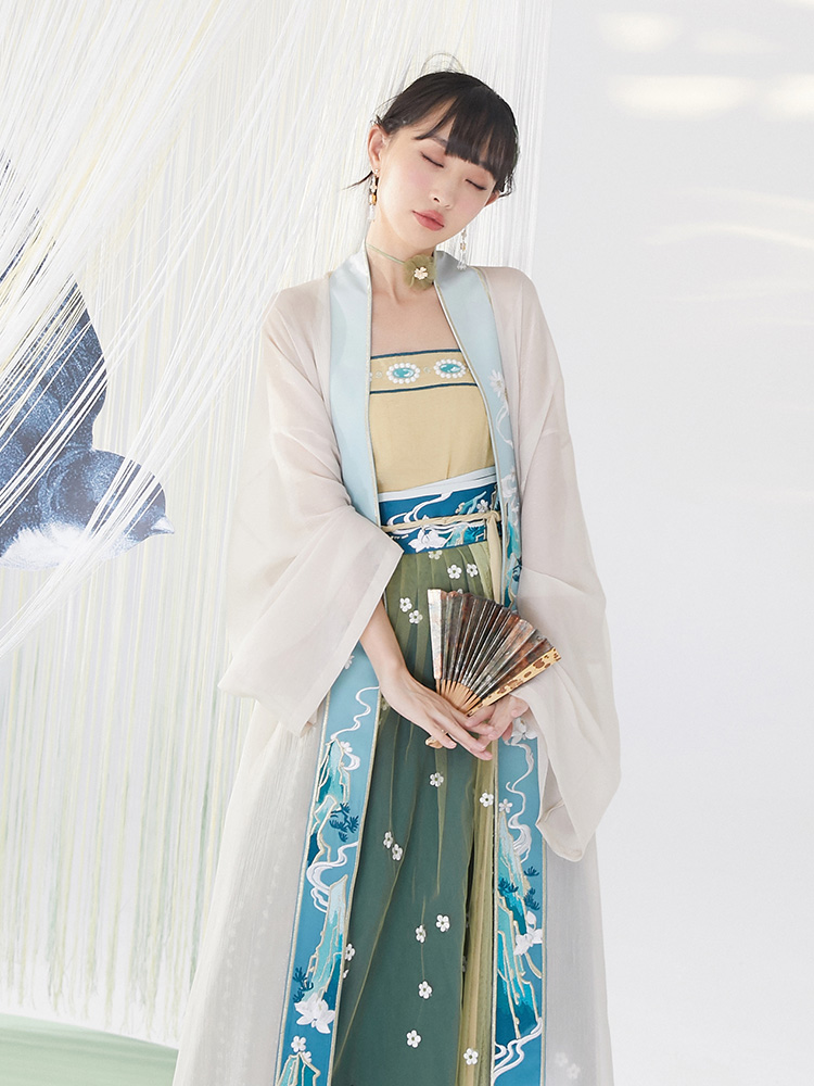 上着 キャミソール スカート 3点セット 刺繍漢服 中華服 チャイナ服 撮影 演奏会 花火会 パーティー レディース漢服 Spring Sounds
