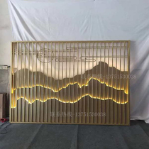 Custom stainless steel rose gold screen Office sales department Villa hotel clubhouse background wall partition decoration