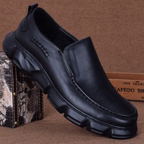 Head Layer Bull Leather Men Business Casual Leather Shoes Leather Dad Shoes Men Soft Leather Black Thick Bottom Light Foreign Trade Men Shoes
