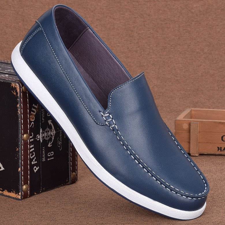 Autumn foreign trade men's shoes leather youth trend men's casual leather shoes soft bottom breathable soft cowhide board shoes driving shoes