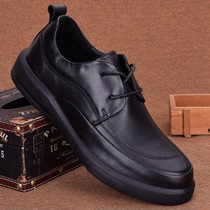Leisure shoes male leather business foreign trade tail mens shoes with breathable and wear resistant casual shoes soft sole wide head