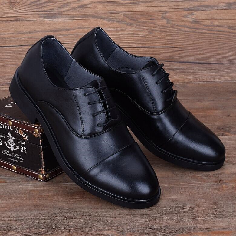 Business formal men's leather shoes leather black soft bottom comfortable three-joint foreign trade leather shoes men's breathable British trend