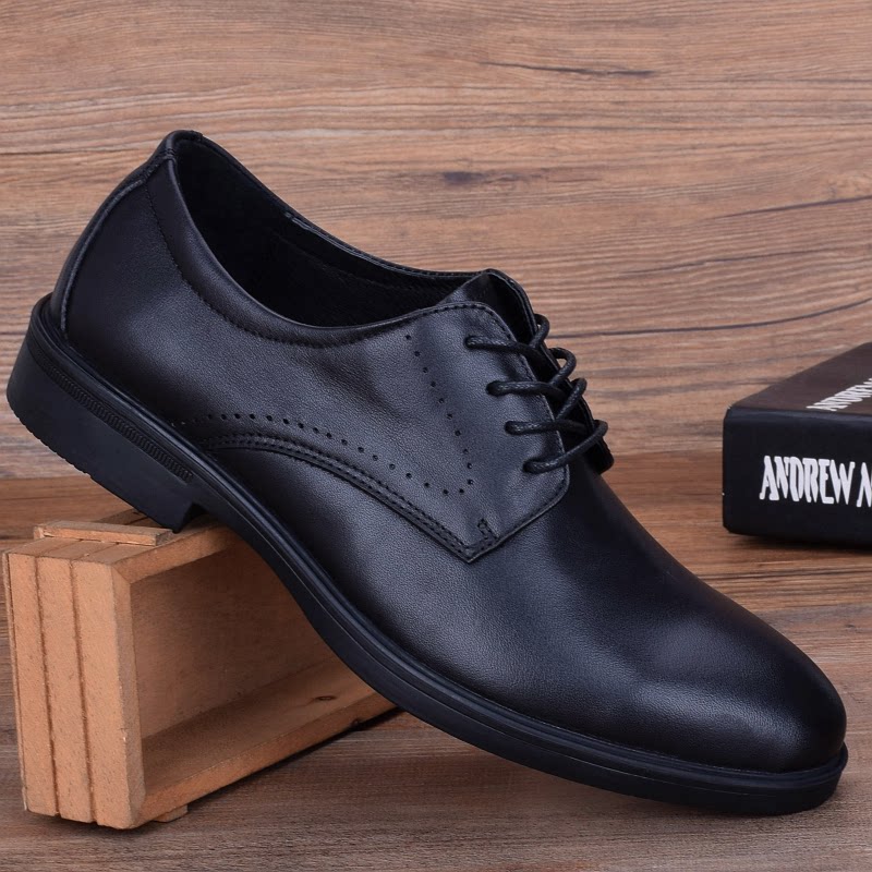 Men's formal leather shoes men's business British first layer cowhide lace-up soft bottom foreign trade men's shoes leather youth suit shoes