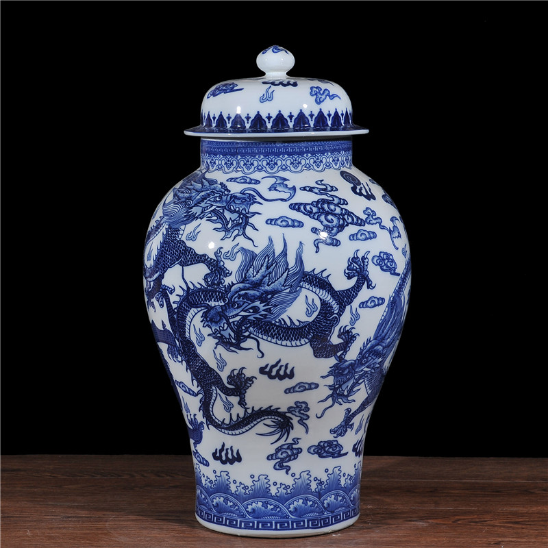 Jingdezhen Ceramic ware Jiang Jun Tank Enamel Color porcelain 50 kilograms of rice cylinder rice barrel Tea leaf jars jar cylinder Candy Snacks Dry Goods Jars
