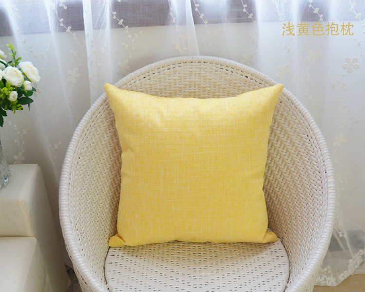 Đơn giản rắn lanh màu đệm sofa gối ngủ văn phòng xe eo gối tựa lưng gối bìa tùy chỉnh - Trở lại đệm / Bolsters gối kèm mền 2 in 1