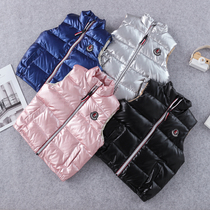 Anti-season clearance of the new childrens down jacket boys and girls small silver people big children leave-in thickened foreign style bright coat