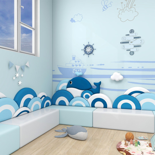 Children's room tatami soft wall surround bedside backboard self-adhesive early education cartoon anti-collision wall sticker bed surround custom