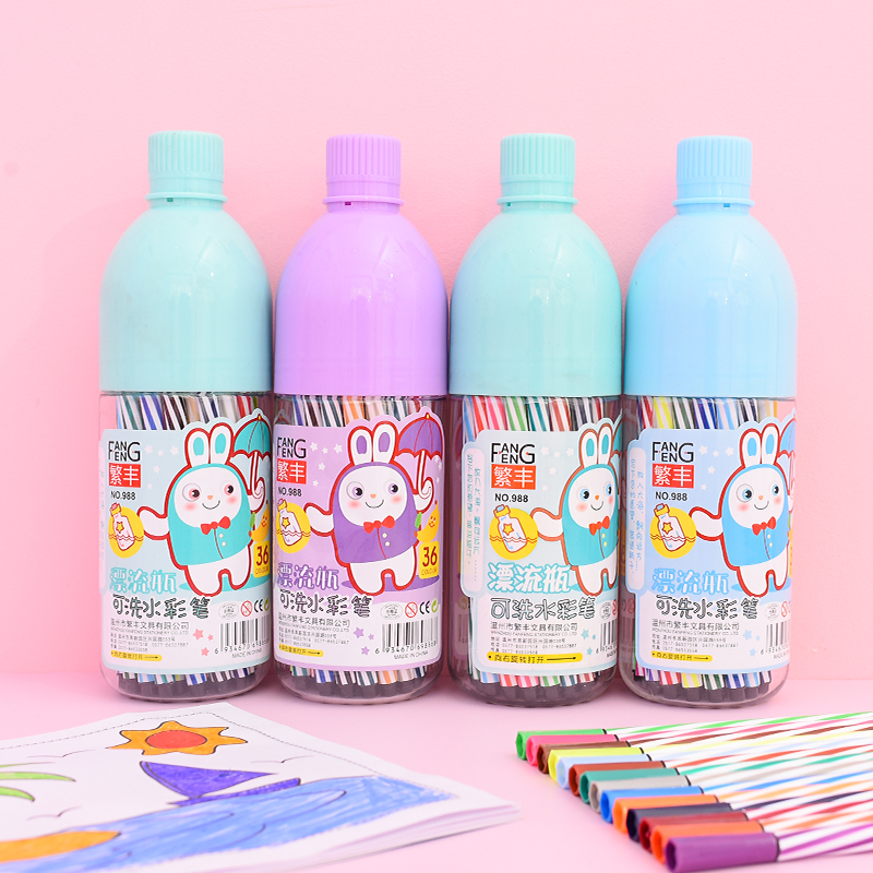 Clear Let Water Color Pen Suit Soft Head Washable Colored Pen Kindergarten Child Elementary School Kids Professional Fine Art Painting Paintbrush