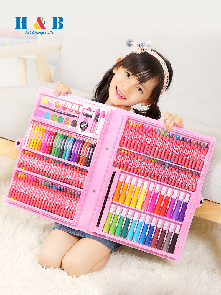 HB Children Painting Paintbrush Watercolor Pen Suit Baby Nursery Color Crayons Elementary School Students Painting Washable