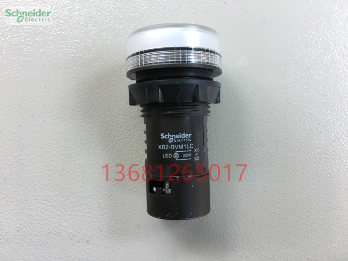 Schneider White LED Indicator XB2BVM1LC AC220V Signal Light XB2-BVM1LC