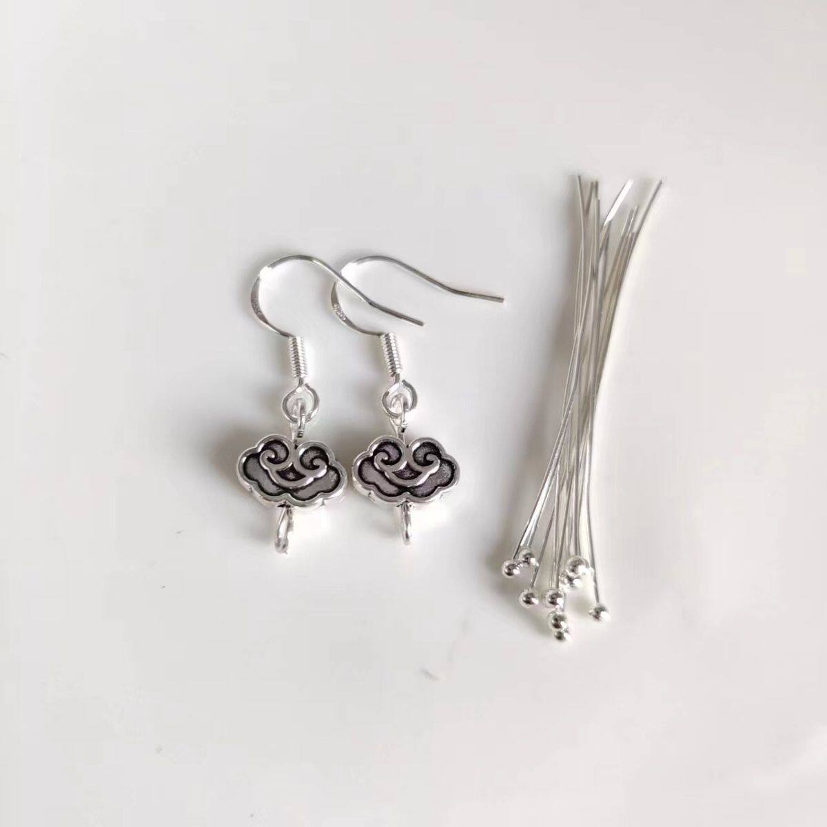 999シルバー如意イヤーフックピアスDIYアクセサリーDIYジュエリー手作り工芸材料多用途ファッション