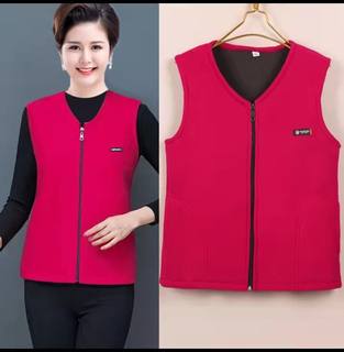 24妈妈装女秋冬马夹双层背心女装上衣中老年开衫大码坎肩V领马甲