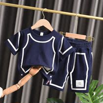 Boys summer suit 2021 new summer thin baby Children Baby sports short sleeve two-piece handsome tide