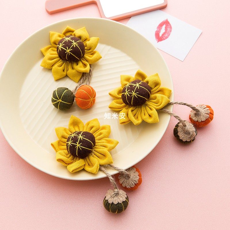 Fabric brooch cute cartoon flowers sunflower corsage smiley pin bag accessories clothes sweater decorations - Taobao
