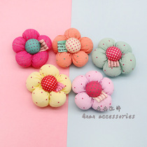 Handmade diy fabric flower hairpin jewelry accessories five-petal flower brooch childrens shoes and socks clothing decoration materials
