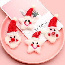 Wool felt poke happy finished Santa Claus snowman hairpin accessories cartoon brooch DIY decoration materials