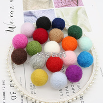Handmade diy3cm colored wool felt ball hairpin Christmas tree garland decoration accessories poke music finished earrings