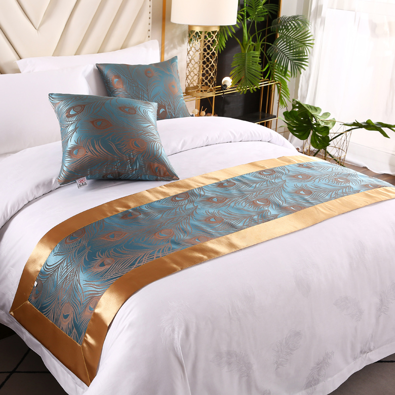 Chinese and English bed flag bed end towel hotel guest house home simple modern Nordic bedding support customization - Taobao